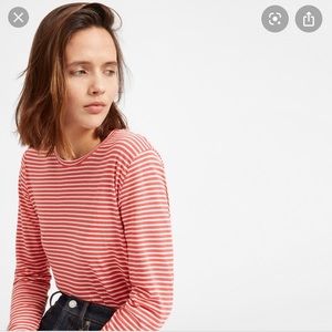 Everlane Cotton Striped LS Crew neck top